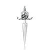 S925 Sterling Silver Rose Dagger Ear Stud Women Earrings