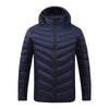 4 Zone Blue USB Winter Electric Heated Jacket Warm Thermal Jacket, Size: L