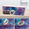 For Samsung Galaxy S25 Ultra 5G Electroplating Marble Dual-side IMD Phone Case with Ring(Purple 016)