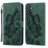 For Samsung Galaxy A16 5G Retro Skin Feel Butterflies Embossing Horizontal Flip Leather Phone Case(Green)