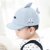 C0363 Cartoon Shark Pattern Baby Peaked Cap Cotton Hat, Size: 46cm Adjustable(Blue)