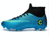 Outdoor High-top Non-slip Soccer Cleats Training Sneakers for Men, Size:40(2039 Blue Long Nail)