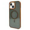 For iPhone 13 Metal Lens Frame MagSafe Phone Case(Gold)