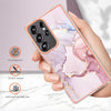 For Samsung Galaxy S25 Ultra 5G Electroplating Marble Pattern Dual-side IMD TPU Shockproof Phone Case(Rose Gold 005)