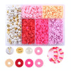 6 Grids / Box Soft Pottery Beading Set DIY Bracelet Necklace Making(Pink)