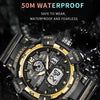 SMAEL 8045 Outdoor Waterproof Time Sports Luminous Dual Display Watch(Black Gold)