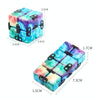 3 PCS Unlimited Magics Cube Colorful UV Printing Pocket Magic Cube Variety Folding Fingertip Magic Cube Decompression Toy(No.168-8-33 White Skull)
