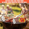 Upgrade Flip-Top Lid BBQ Cage Stainless Steel Rolling Grilling Basket, Spec: Large