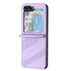 For Samsung Galaxy Z Flip5 5G Embossed Multi-functional Wallet Retro Leather Phone Case(Light Purple)