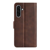 For Samsung Galaxy A36 Dual-side Magnetic Buckle Horizontal Flip Leather Phone Case(Brown)
