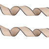 Christmas Imitation Hemp Ribbon Decoration With Wire, Length: 4M Khaki Black White Edge