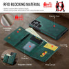 For Samsung Galaxy S24 Ultra 5G DG.MING M6 Series RFID Tri-fold Card Bag Removable Leather Phone Case(Green)