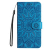 For Samsung Galaxy A36 5G / A56 5G Embossed Sunflower Leather Phone Case(Blue)