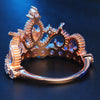 Princess Queen Crown-shaped Rose Gold Plated Zircon Ring, US Size: 9, Diameter: 18.9mm, Perimeter: 59.5mm(Rose Gold)