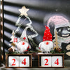Christmas Wooden Pine Cone Calendar Ornaments Decorative Wooden Calendar Countdown Ornaments(Gray Hat)