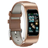 K60 1.08 inch Leather Band Earphone Detachable Life Waterproof Smart Watch Support Bluetooth Call(Brown)
