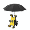 CYCLINGBOX Bicycle Mobile Phone Bracket With Parasol Rider Mobile Phone Frame, Style: Handlebar Installation (Yellow)