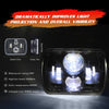7 inch(5X7)/(7X6) H4 DC 9V-30V 3500LM 35W Car Square Shape LED Headlight Lamps for Jeep Wrangler