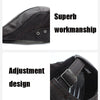 12982 Autumn and Winter Adjustable PU Leather Perforated Peaked Cap, Size:One Size(Black)