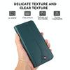 For Samsung Galaxy A12 ABEEL Delicate Texture Splicing RFID Leather Phone Case(Green)