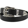 Women Black Leather Western Cowgirl Waist Metal Buckle Waistband New Hot Widened gold double buckle black bottom