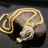 N2106-17 Leopard Exaggerated Hip Hop Style Necklace Collarbone Chains