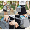 Dog Treat Training Pouch Bag with Poop Bag Dispenser (Dark Grey/Blue)