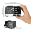 K11 Bluetooth Alarm Clock Speaker Creative Digital Music Clock Display Radio with Dual USB Interface, Support U Disk / TF Card / FM / AUX, US Plug(White)
