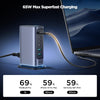 JOYROOM JR-TCM02 6 in 1 65W GaN 4 USB-C & 2 USB-A Multi-port Charger, Power Plug:UK Plug(Dark Gray)
