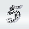 S925 Sterling Silver Relief Number Series 0-9 Beads DIY Bracelet Necklace Accessories, Style:5
