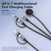 U33 1m PD100W USB-A / USB-C All in 1 Multifunctional Fast Charging Cable(Black Grey)