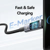 USAMS 60W 6 in 1 Digital Display Fast Charging Cable, Length:2m(Titanium Gray)