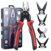 5 In 1  Combination Interchangeable Head Pliers Kit General Repair Screwdriver Pliers(Red Black)