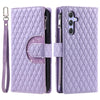 For Samsung Galaxy A36 Glitter Lattice Zipper Wallet Leather Phone Case(Purple)
