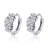 Sterling Silver Zircon Earrings Simple Temperament S925 Earrings, Color:Silver