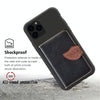 For iPhone 11 Pro Max Litchi Pattern Card Bag Wallet Bracket + TPU Phone Case with Card Slot Wallet Bracket Function(Black)