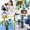 PULUZ 2 in 1 Live Broadcast Smartphone Video Rig + Microphone Kits for iPhone, Galaxy, Huawei, Xiaomi, HTC, LG, Google, and Other Smartphones(Blue)