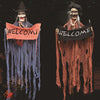Halloween Hang Ghost Resin Electric Skull Bar Door Welcome Ghost Voice Skeleton Props Decorations(Orange)