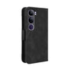 For vivo V40 Lite 4G / 5G IDN Skin Feel Calf Texture Card Slots Leather Phone Case(Black)