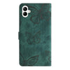 For Samsung Galaxy A06 4G Skin-feel Embossed Butterfly Leather Phone Case(Green)