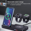 For Apple Series 3 in 1 15W Earphones/Phones/Watch Fold Wireless Charger Stand(White)