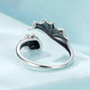 S925 Sterling Silver Flying Dragon Open Adjustable Ring(SCR1017-E)