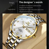 OLEVS 9946 Men Diamond Roman Scale Waterproof Quartz Watch(White + Gold)