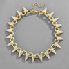 NL110 Spiked Thorns Studded With Diamonds Hip-Hop Cuban Necklace, Size: 20cm (Gold)