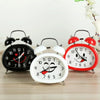 Children Cute Alarm Clock Students Bedside Metal Bell Clock(Red)