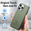 For iPhone 15 Plus Twill Fabric Leather Skin Back Phone Case(Green)