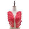 Red 1 Pair Organza Wings Shape Embroidery DIY Clothing Accessories