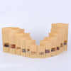 50 PCS Zipper Self Sealing Kraft Paper Bag with Window Stand Up for Gifts/Food/Candy/Tea/Party/Wedding Gifts, Bag Size:9x14+3cm(Transparent)