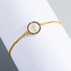 English Letter Bracelet Couple Girlfriends DIY Bracelet Men Women Micro Inlaid Zircon Rainbow Bracelet(F)