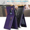 For Samsung Galaxy S9 Plus Cross-body Zipper Square TPU+PU Back Cover Case with Holder & Card Slots & Wallet & Strap(Purple)